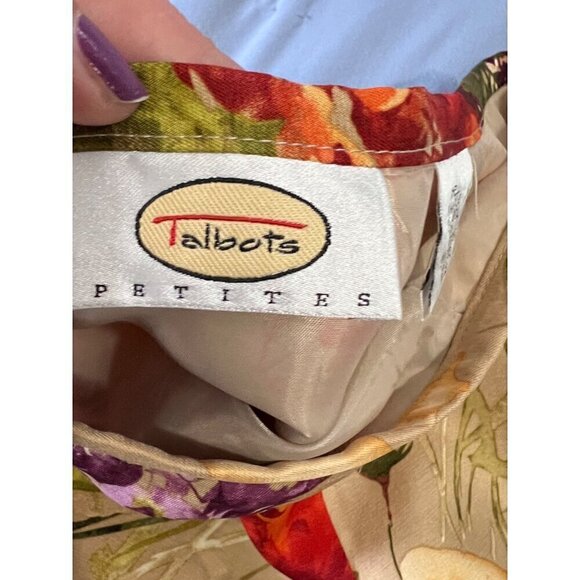 NEW Floral Print Talbots Petites Silk / Wool Skirt Womens Size 8 - Picture 5 of 8